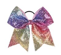 Fermagli for capelli in nastro di grosgrain solido da 10 pezzi for fiocchi for in 18 * 19 cm con perline paillettes Bowknot Per Cheerleaders(Color18)