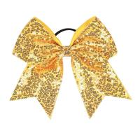 Fermagli for capelli in nastro di grosgrain solido da 10 pezzi for fiocchi for in 18 * 19 cm con perline paillettes Bowknot Per Cheerleaders(Color4)