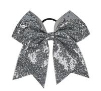 Fermagli for capelli in nastro di grosgrain solido da 10 pezzi for fiocchi for in 18 * 19 cm con perline paillettes Bowknot Per Cheerleaders(Color6)