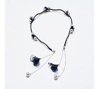 Fermagli for capelli, orecchini finti fascia tessuto coreano dolce nappa forcina accessori for capelli copricapo fiore Mori femminile piccola fascia fresca,(Navy blue)