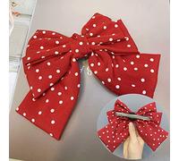 Fermagli for capelli, punto d'onda a tre strati fiocco forcina rete tessuto rosso accessori for capelli ragazza cuore clip a molla forcina tendenza clip superiore,(Red)