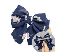 Fermagli for capelli, punto d'onda a tre strati fiocco forcina rete tessuto rosso accessori for capelli ragazza cuore clip a molla forcina tendenza clip superiore,(Navy blue)