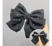 Fermagli for capelli, punto d'onda a tre strati fiocco forcina rete tessuto rosso accessori for capelli ragazza cuore clip a molla forcina tendenza clip superiore,(Black)