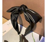 Fermagli for capelli, versione coreana della nuova fascia for capelli in pelle con fiocco grande, forcina for capelli antiscivolo a tesa larga for adulti, forcina for tutti gli abbinamenti,(Black A313