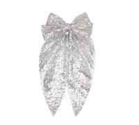 Fermagli lunghi con paillettes per donne e ragazze, grandi fermagli per capelli con glitter, per sciarpe, sciarpe, foulard BBW05 (A4-argento)