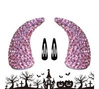 Fermagli Magnetici Per Capelli Design a corna con strass Halloween Cosplay