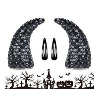 Fermagli Magnetici Per Capelli Design a corna con strass Halloween Cosplay