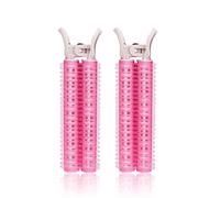 Fermagli morbidi per capelli, per acconciature e parrucchieri, con tubo riccio, portatile, da viaggio, lavabili, 2 pezzi, colore rosso rosa, 2 pezzi rosso rosa