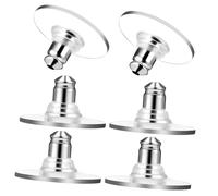 Fermagli Orecchini Silicone 6 Pezzi, Argento, Anti-Scarto, Comodi | Metallo e Silicone, Forma Semplice e Moda, Uso Notturno e Viaggio, Ricambi per Accessori