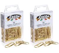 Fermagli Ottonati Leone Dell'Era, Scatola appendibili da 50 pezzi, N° 4 mm 1,07 x 32 (Confezione da 2)