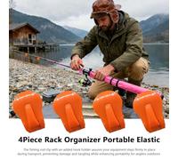 Fermagli Per Canna Da - 4 Pezzi Supporto Organizzatore Elastico - Supporto Per Canna Da A Mosca - Per La Banca La Il Pontile Lo Stagno Il Ghiaccio L'Acqua Salata Surf Viaggio