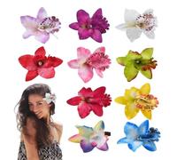 Fermagli per capelli | 10 forcine hawaiane bohemian orchidea artificiale | forcine per capelli | per primavera spiaggia vacanze viaggi festival matrimonio