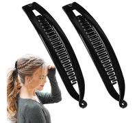 Fermagli per capelli a banana, 2 fermagli a banana doppi, fermagli per capelli a coda di cavallo, fermagli per capelli doppi, fermagli per capelli, pettini, 2 accessori antiscivolo per acconciature