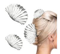 Fermagli per Capelli a Conchiglia in Metallo, Set di 2 Estate Conchiglia Fermaglio, Mollettine Retrò per Donna,Fermacapelli Accessori per Chignon, Ricci e Capelli Lunghi, Regali Squisiti (Argenteo)