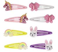 Fermagli per capelli a farfalla arcobaleno antiscivolo in metallo clip per capelli per ragazze scintillanti unicorno accessori per capelli per bambini fermagli per capelli colorati a forma di coniglio