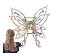Fermagli per capelli a farfalla, con strass, fermaglio per capelli, forte tenuta, alla moda, scintillante, per l'inizio della scuola