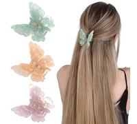 Fermagli per capelli a farfalla. Fermagli a farfalla con artigli per donne e ragazze. Accessori per capelli carini per ragazze e donne. (Arancione, verde, viola)