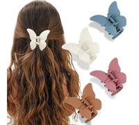 Fermagli per capelli a farfalla, multicolore, eleganti e carini, clip per capelli per ragazze, signore, donne, rosa, bianco, giallo, verdastro-blu, antiscivolo, per capelli spessi, sottili, lunghi e