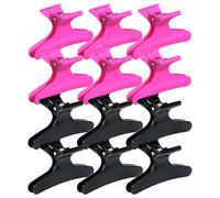 Fermagli per capelli a farfalla rosa shocking, neri, per lo styling e la suddivisione in sezioni - Accessori per il trucco e i capelli per donne e ragazze