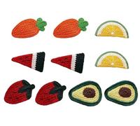 Fermagli per capelli a forma di anguria, set da 10 pezzi, a maglia, colorati, a forma di frutta, carote, avacado, carote, limone, uncinetto, fatti a mano, all'uncinetto, graziose mollette per capelli