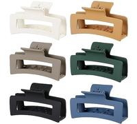 Fermagli per capelli a forma di artiglio, da 3,5 pollici, confezione da 6, per donne, quadrati, rettangolari, a banana, per ragazze, neutri