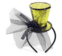 Fermagli per capelli a forma di cilindro, da donna e da uomo, con brillantini, Capodanno, carnevale, carnevale, carnevale, fast nacht, accessori per feste, oro, rosso, nero, argento (oro)