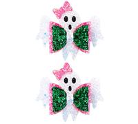 Fermagli per capelli a forma di fantasma di Halloween, per ragazze, 8,9 cm, con glitter antiscivolo, forcine per capelli a coccodrillo, accessori divertenti per Halloween, per bambini, adolescenti