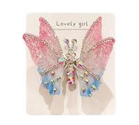 Fermagli per capelli a forma di farfalla, 9 x 7,5 x 1,8 cm, con strass 3D scintillanti, per capelli per vacanze, festival, matrimoni, feste nuziali, estate, tutti i giorni, Capodanno