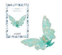 Fermagli per capelli a forma di farfalla verde, 10,2 cm, simpatici fermagli per capelli in acetato, divertenti clip per ragazze e donne, accessorio unico per capelli a farfalla (diamante blu)