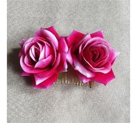 Fermagli Per Capelli A Forma Di Fiore 3 fermagli for capelli con fiori rossi bordeaux di grandi dimensioni for copricapi da sposa, damigelle d'onore e damigella d'onore.(Color 6)