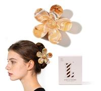 Fermagli per capelli a forma di fiore, da donna, grandi, estivi | Accessori per capelli alla moda per una tenuta forte, perfetti per l'estate e la spiaggia, colore marmo, non danneggiano
