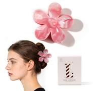 Fermagli per capelli a forma di fiore, da donna, grandi, estivi | Accessori per capelli alla moda per una tenuta forte, perfetti per l'estate e la spiaggia, colore marmo, non danneggiano