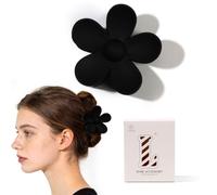 Fermagli per capelli a forma di fiore, da donna, grandi fermagli neri per | Accessori per capelli alla moda per una tenuta forte, perfetti per l'estate e la spiaggia, colore marmo, non danneggiano