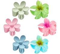 Fermagli per capelli a forma di fiore, fermagli per capelli hawaiani Plumeria per capelli sottili, clip per capelli preppy, accessori per capelli spessi, confezione da 6 fermagli per capelli grandi e