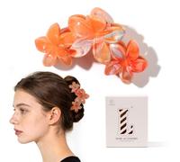 Fermagli per capelli a forma di fiore per donne, grandi clip hawaiane | Accessori per capelli alla moda per una tenuta forte, perfetti per l'estate e la spiaggia, colore marmo, non danneggiano