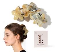 Fermagli per capelli a forma di fiore per donne, grandi clip hawaiane | Accessori per capelli alla moda per una tenuta forte, perfetti per l'estate e la spiaggia, colore marmo, non danneggiano