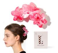 Fermagli per capelli a forma di fiore per donne, grandi clip hawaiane | Accessori per capelli alla moda per una tenuta forte, perfetti per l'estate e la spiaggia, colore marmo, non danneggiano