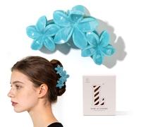 Fermagli per capelli a forma di fiore per donne, grandi clip hawaiane | Accessori per capelli alla moda per una tenuta forte, perfetti per l'estate e la spiaggia, colore marmo, non danneggiano