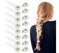 Fermagli per capelli a forma di margherita, 16 pezzi, con margherite, accessori per capelli per donne e ragazze, decorazione per capelli
