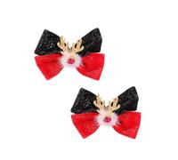 Fermagli per capelli a forma di renna con pompon, in morbido tessuto di poliestere, comodo e facile da indossare, per donne e ragazze