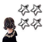 Fermagli per capelli a forma di stella bianca, per donne e ragazze, con strass scintillanti, per capelli sottili e spessi, antiscivolo, con cristalli, a forma di stella, accessori alla moda, Y2k, 4