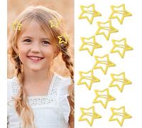 Fermagli per capelli a forma di stella in metallo, graziosi, gialli, piccoli, Y2K, forcine per capelli cave, antiscivolo, per bambini, graziosi accessori per capelli per la moda quotidiana e le feste,