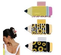 Fermagli per capelli a matita, divertenti e carini per insegnanti, a forma di cancelleria, clip per capelli a tenuta forte, accessori per capelli divertenti per la vita quotidiana, per donne e ragazze