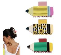 Fermagli per capelli a matita, divertenti e carini per insegnanti, a forma di cancelleria, clip per capelli a tenuta forte, accessori per capelli divertenti per la vita quotidiana, per donne e ragazze