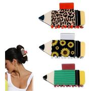 Fermagli per capelli a matita, divertenti e carini per insegnanti, a forma di cancelleria, clip per capelli a tenuta forte, accessori per capelli divertenti per la vita quotidiana, per donne e ragazze
