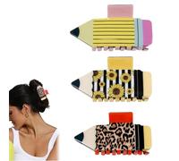 Fermagli per capelli a matita, divertenti e carini per insegnanti, a forma di cancelleria, clip per capelli a tenuta forte, accessori per capelli divertenti per la vita quotidiana, per donne e ragazze