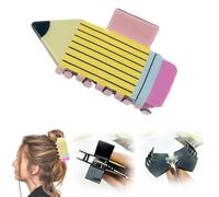 Fermagli per capelli a matita, fermagli per capelli divertenti e carini per insegnanti, a forma di cancelleria, clip per capelli a tenuta forte, accessori divertenti per capelli per la vita