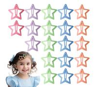 Fermagli per capelli a stella | Clip per capelli a stella colorata | 20 fermagli per capelli a stella in metallo, fermagli per capelli colorati colorati antiscivolo per bambini