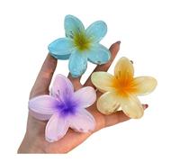 Fermagli per capelli alla moda per vacanze in spiaggia con fiore a forma di uovo di Boemia, set di accessori per capelli in stile spiaggia (3 pezzi C)