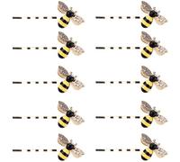 Fermagli per capelli ape da 10 pezzi, graziosi accessori per capelli ape con strass clip laterale, forcine antiscivolo per donne e ragazze | Mollette